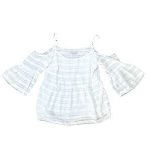 1.State Cold Shoulder White Top Spring Blouse